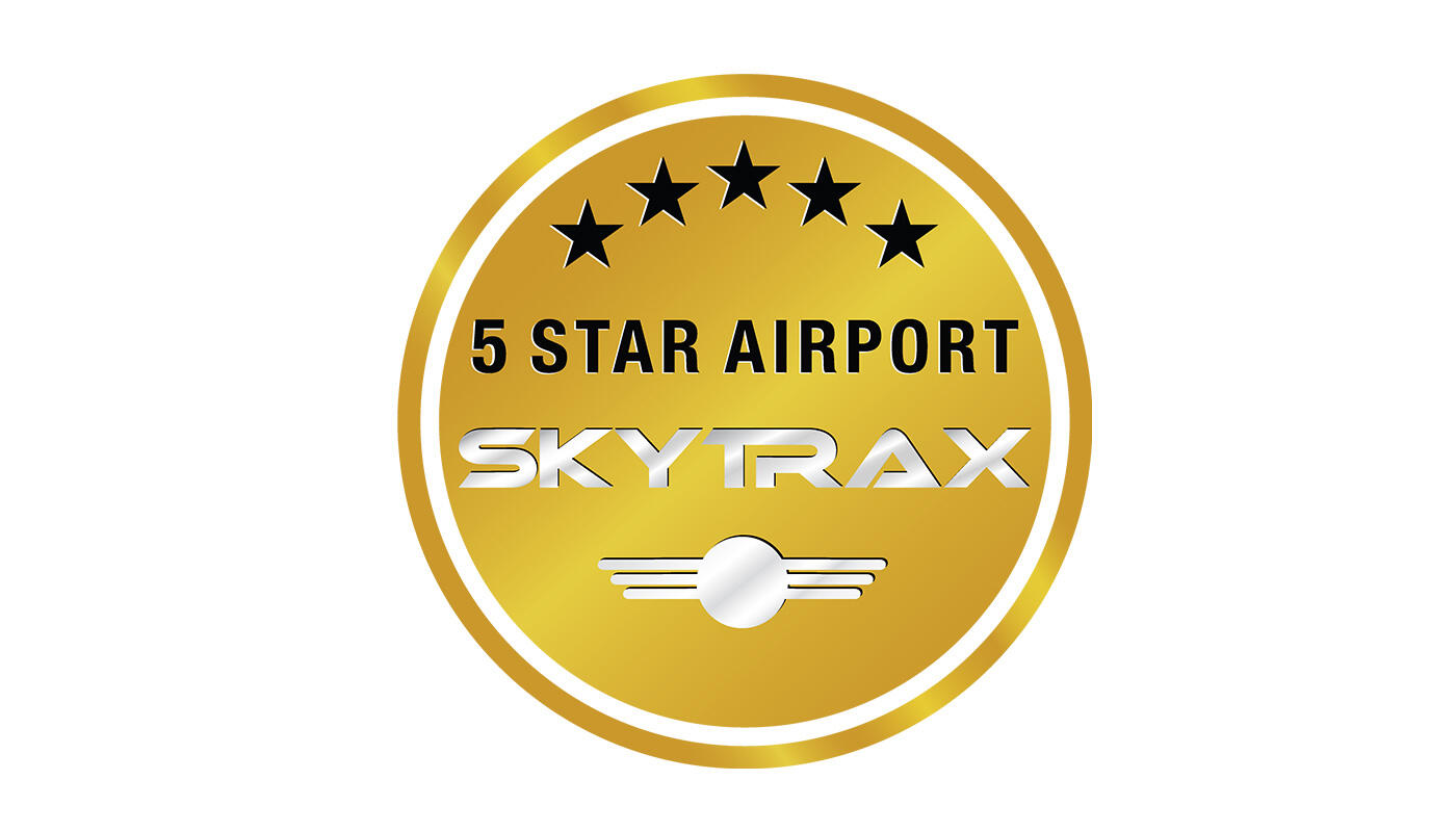 Logo der Skytrax 5 Star Airport Auszeichnung Logo der Skytrax 5 Star Airport Auszeichnung