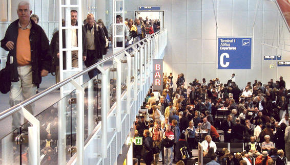 Großer Andrang im Terminal 1