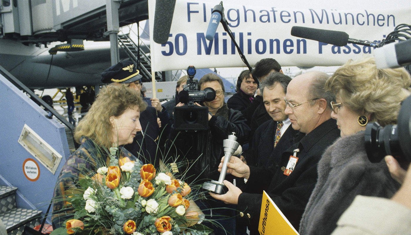 50-millionster Fluggast am Flughafen München 50-millionster Fluggast am Flughafen München