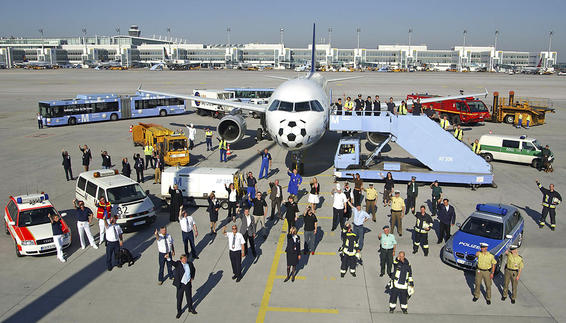 Arbeitnehmer am Flughafen München Campus