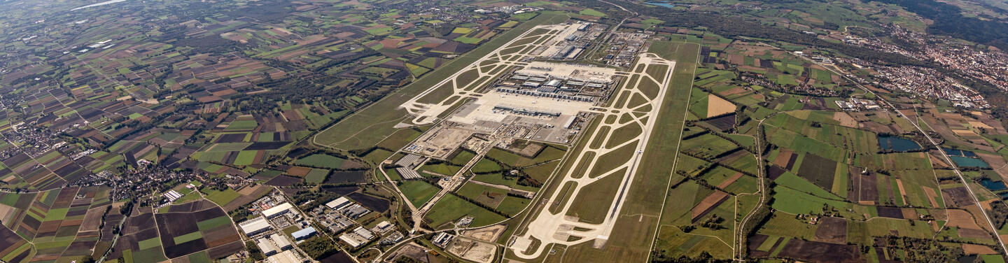 Areal view of Munich Airport Areal view of Munich Airport