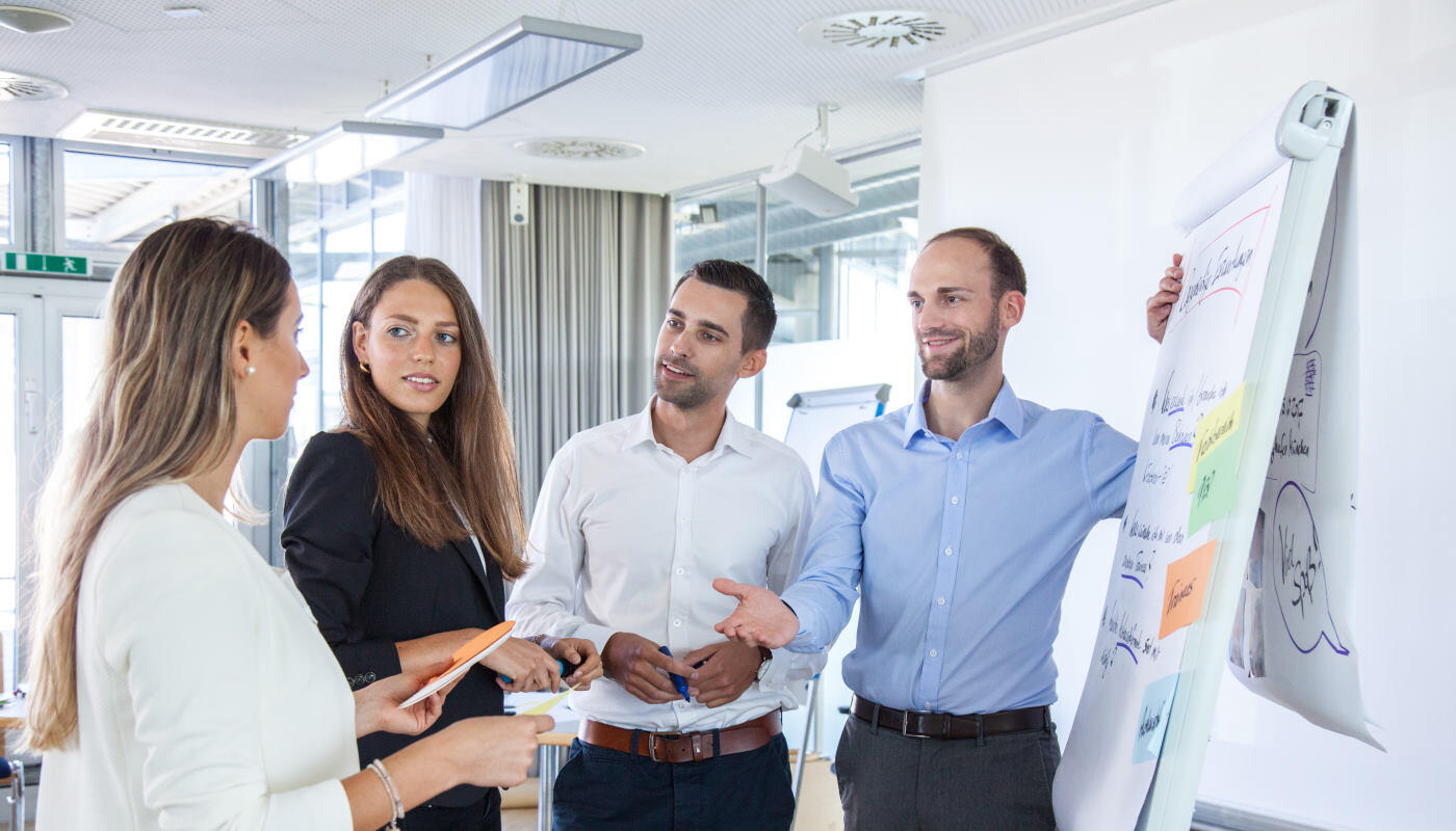 Meeting situation Meeting situation with flipchart