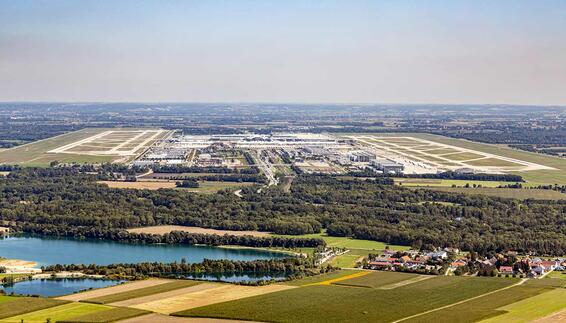Der Flughafen München von oben