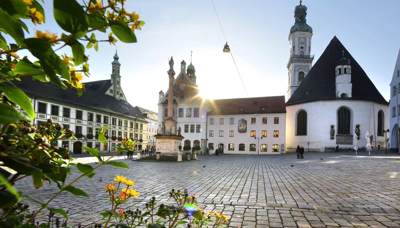 Cozy city with a busy marketplace Cozy city with a busy marketplace