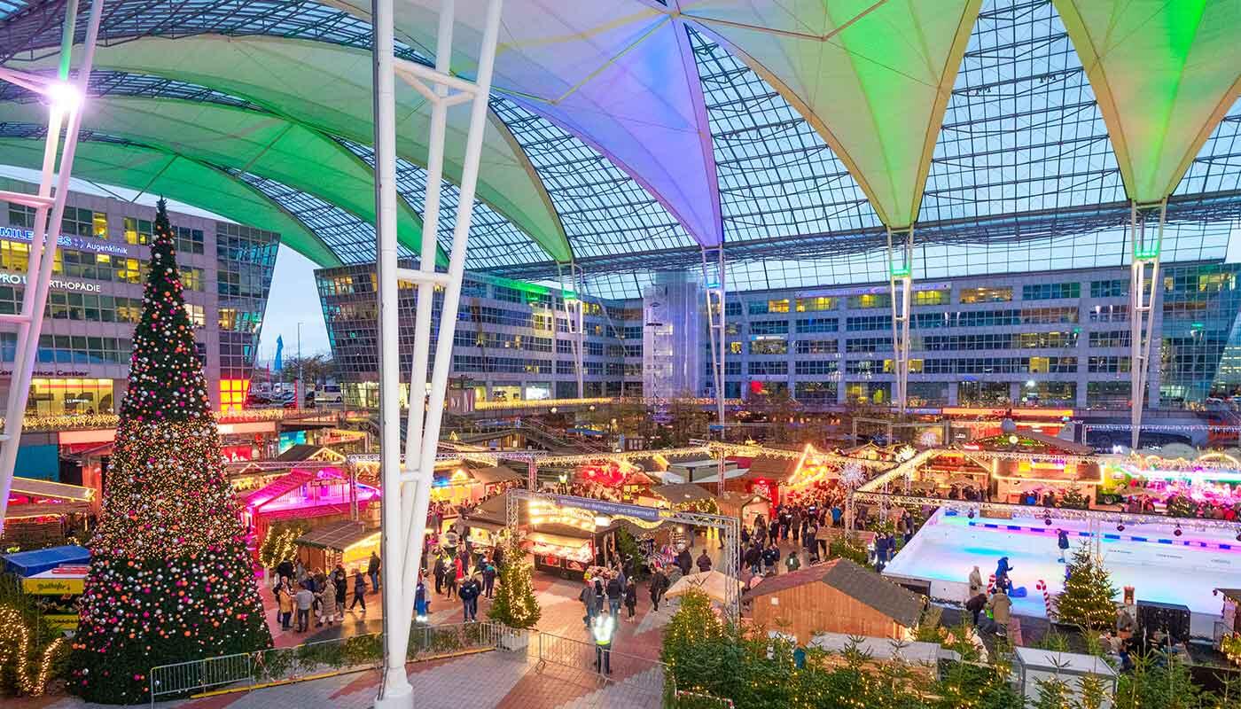 Weihnachtsmarkt Flughafen München Kostenlos Parken www.munich-airport.de