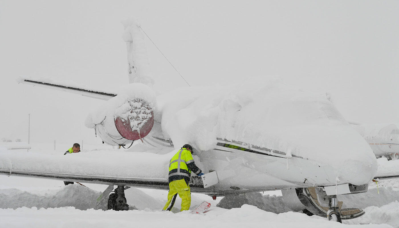 Winter am Flughafen Winter