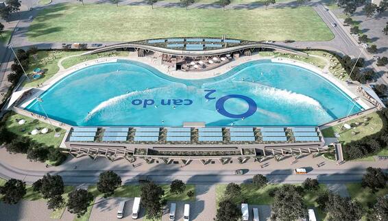 "O2 SURFTOWN MUC" in Hallbergmoos im Sommer 2024 