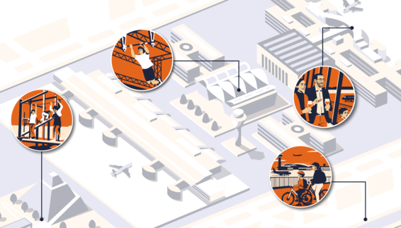 Grafik zum Thema Sommer, Sonne, Ausflugszeit am Flughafen München