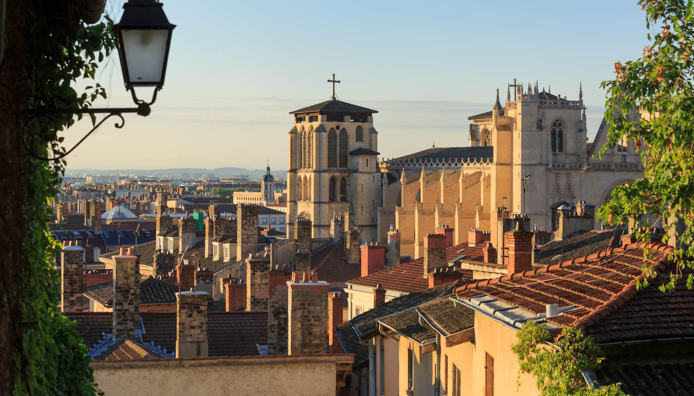 Kathedrale St. Jean Baptiste in Vieux Lyon, Frankreich Kathedrale St. Jean Baptiste in Vieux Lyon, Frankreich