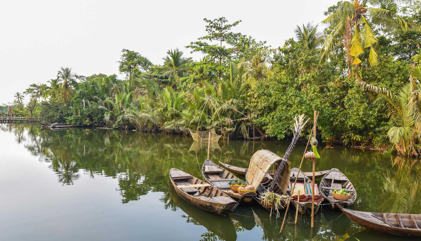 Boot im Mekong Delta, Asien Boot im Mekong Delta, Asien